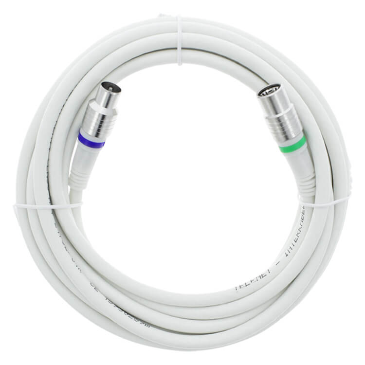 warmte haalbaar grootmoeder Q-Link coax kabel stekker recht KabelKeur 5 m wit - Verlengsnoer Shop