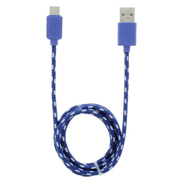 rivaal ga verder selecteer Q-Link datakabel USB - Type C 1m blauw/wit - Verlengsnoer Shop