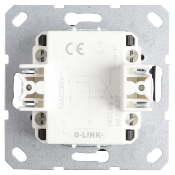 Q-Link S-Line inbouwschakelaar kruis zwart - Afbeelding 3